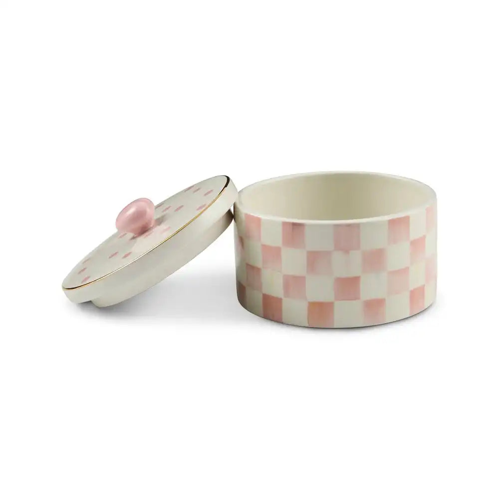 Mocha Check Trinket Box