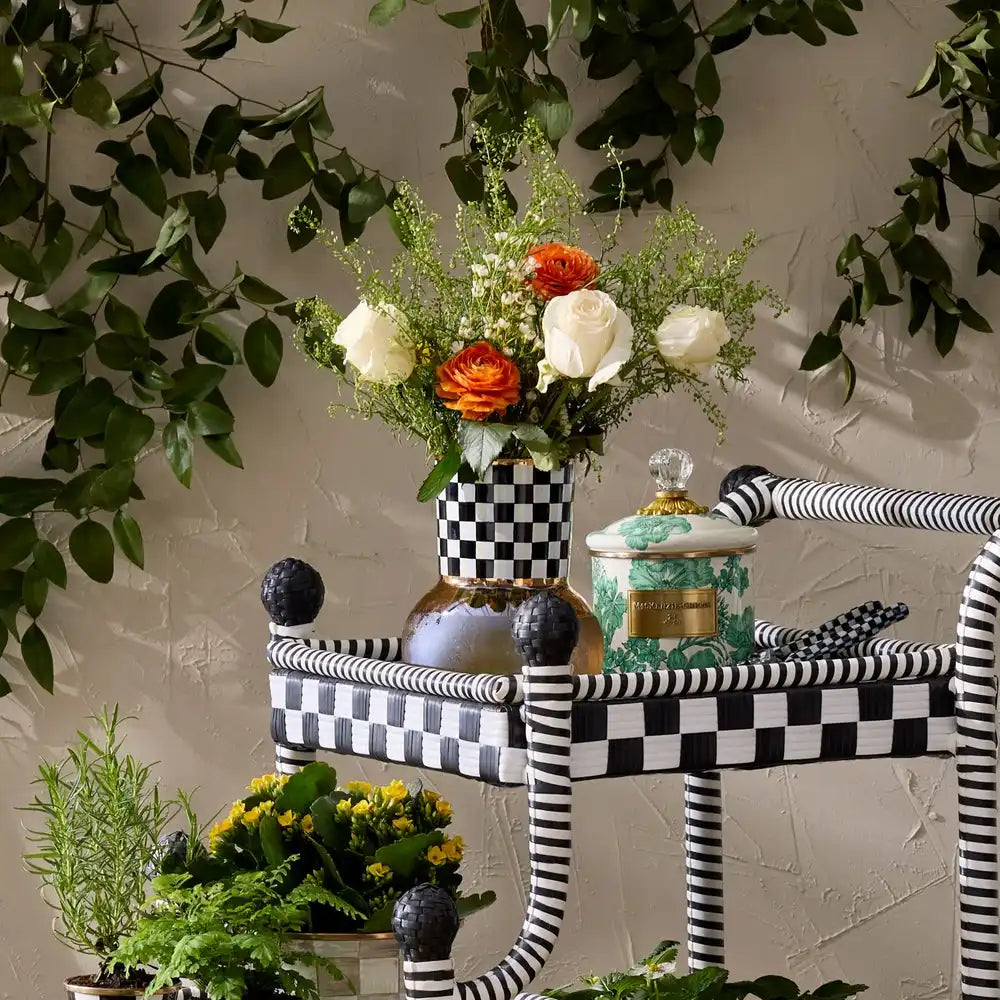 Sky Check Glass Vase