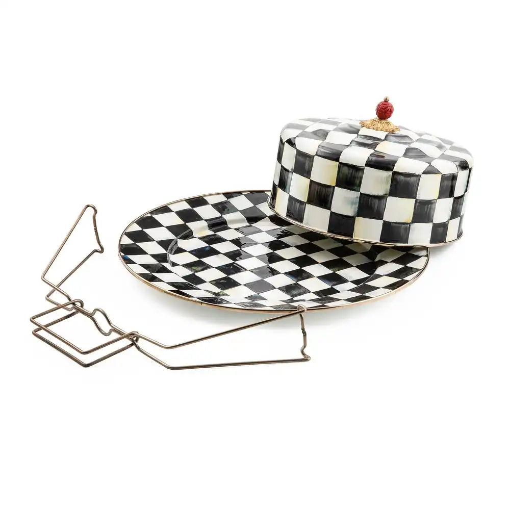 Emerald Check Cake Carrier