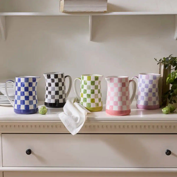 Pink Check Pitcher
