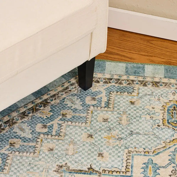 Heriz Checked Mocha 8' x 10' Washable Rug