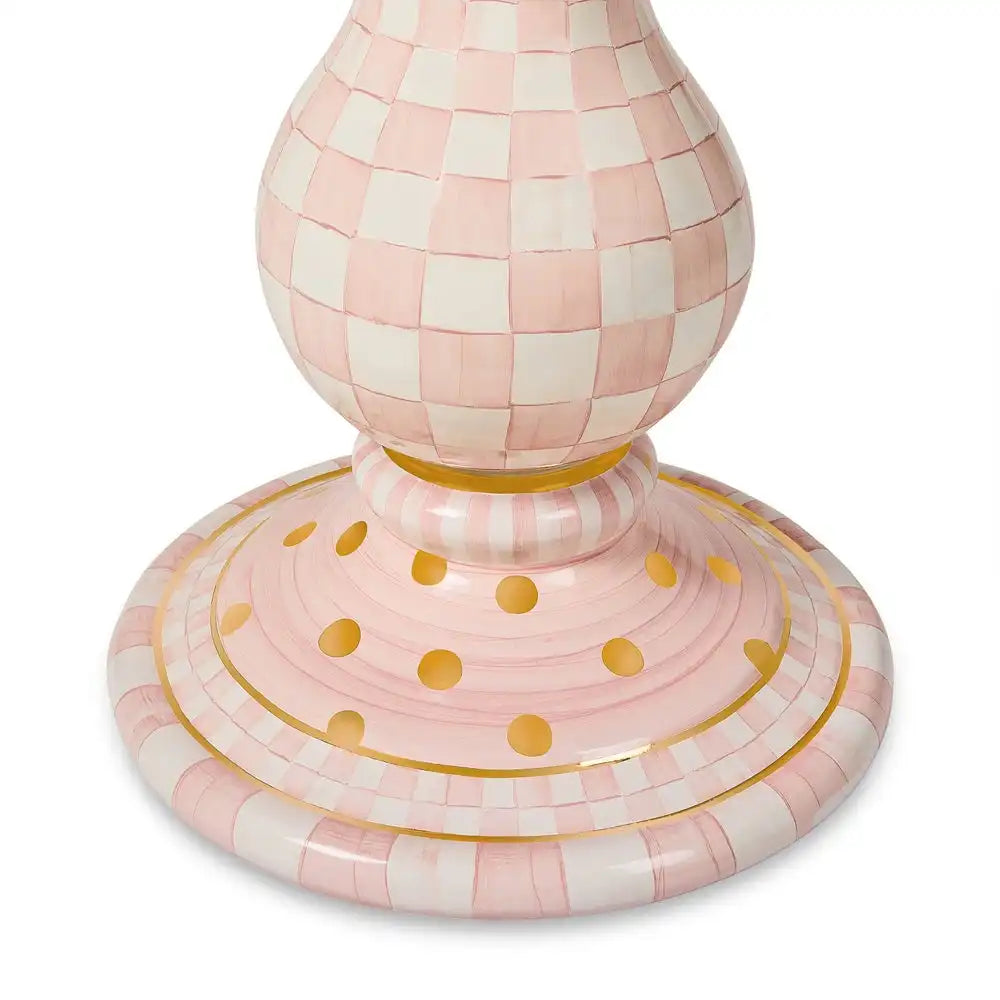 Mocha Check Ceramic Pedestal Table Base