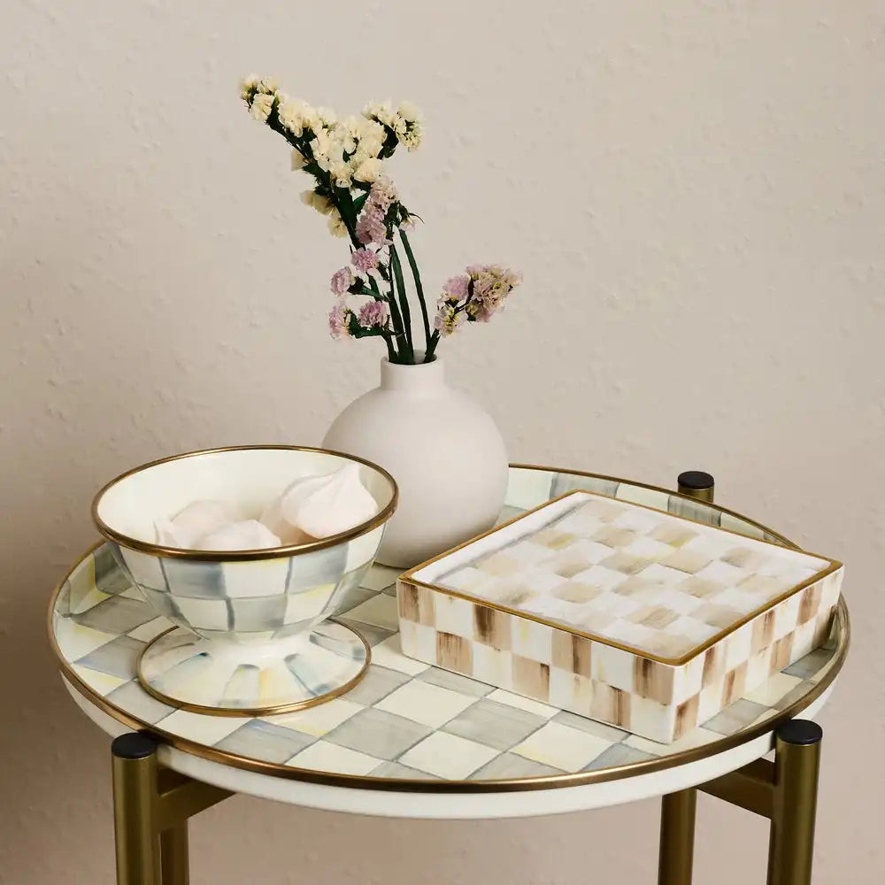 Mocha Check Cocktail Napkin Holder Secondary image