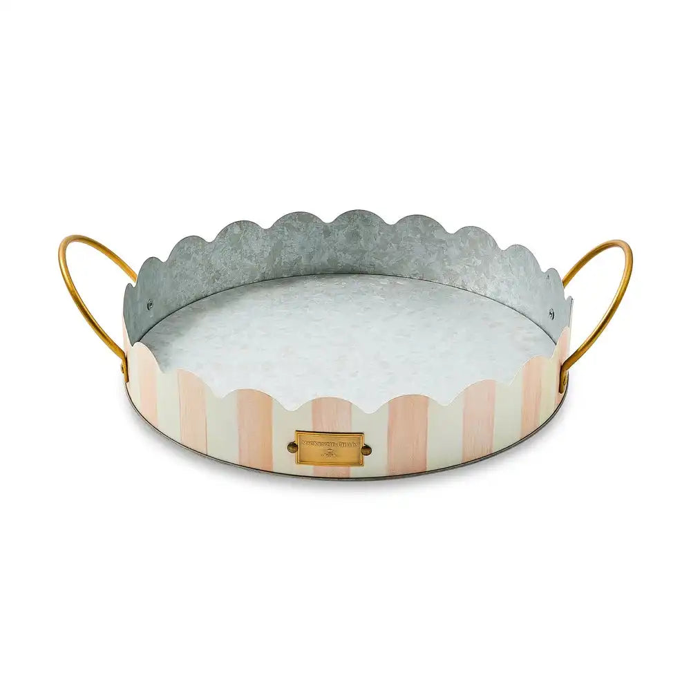 Mocha Stripe Serving Trays, Set of 2