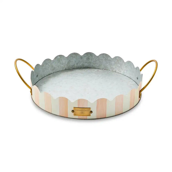 Mocha Stripe Serving Trays, Set of 2