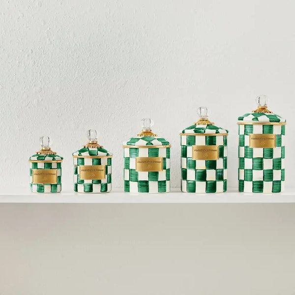 Emerald Check Small Canister