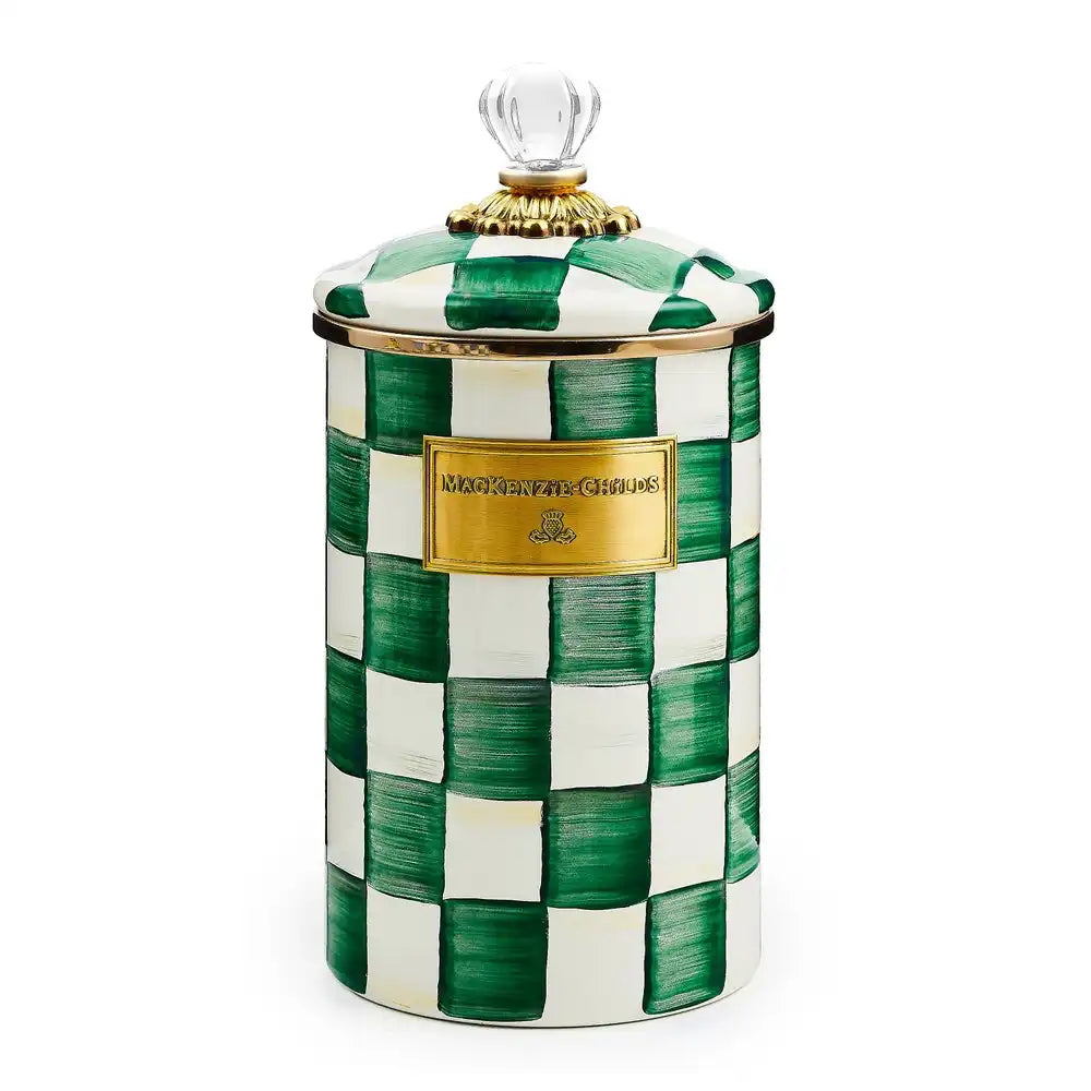 Emerald Check Small Canister