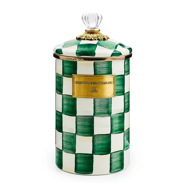 Emerald Check Small Canister