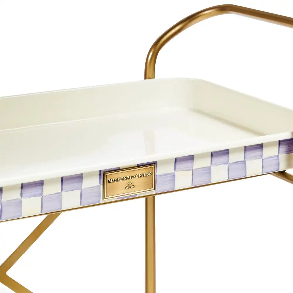 Mocha Check 3-Tier Kitchen Cart